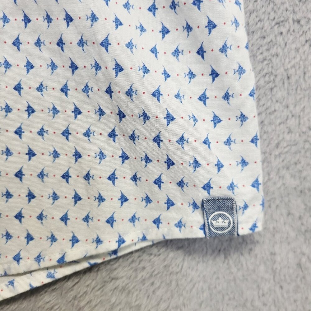 Peter Millar Shirt Mens Large Catch Of The Day Pocket Sport Button Down Preppy - Picture 7 of 10